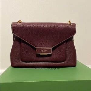 Kate Spade Burgundy Leather Shoulder Bag